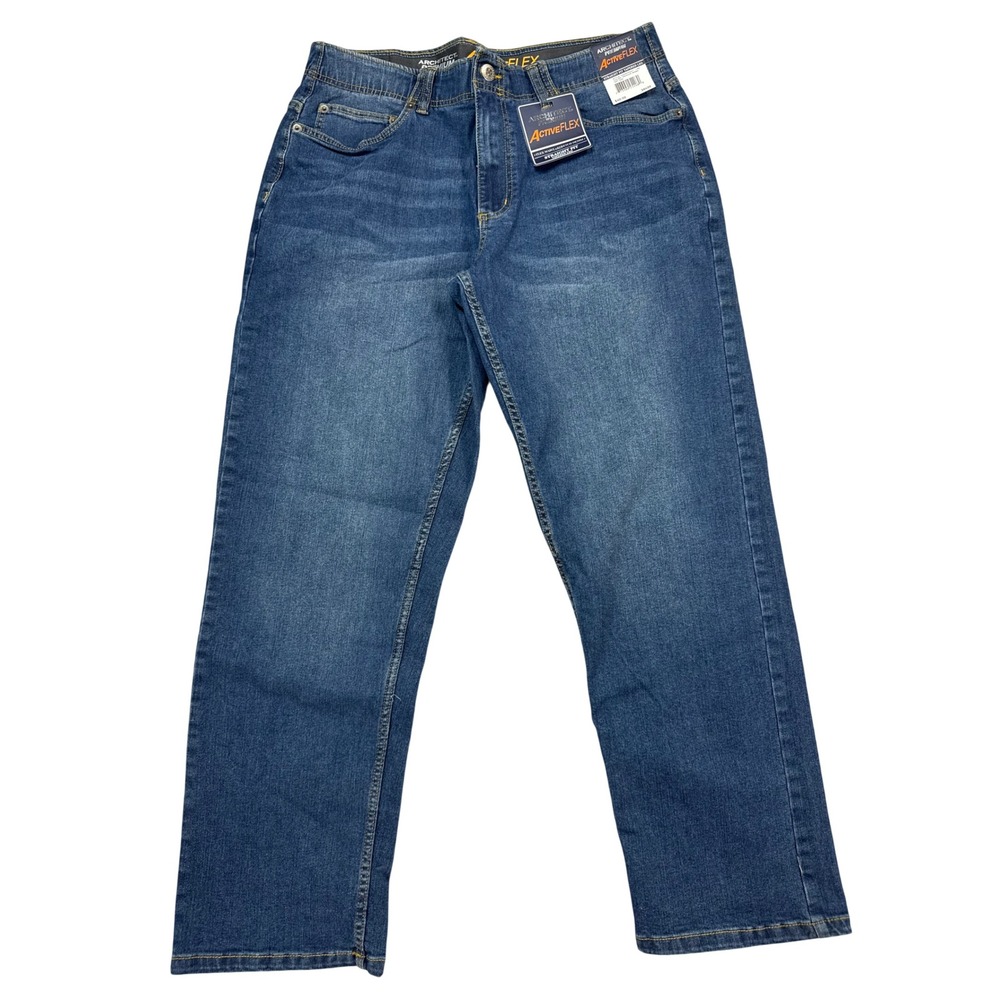 Architect ActiveFlex Straight Fit Jeans Mens 36x30 Blue New Tapered Leg Stretch